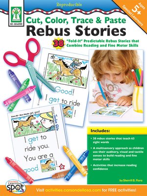 cover image of Cut, Color, Trace & Paste Rebus Stories, Grades K - 2